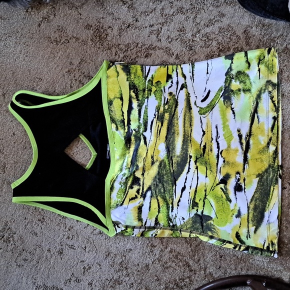Xersion Yellow & Black Abstract Racerback Tank - Picture 3 of 3